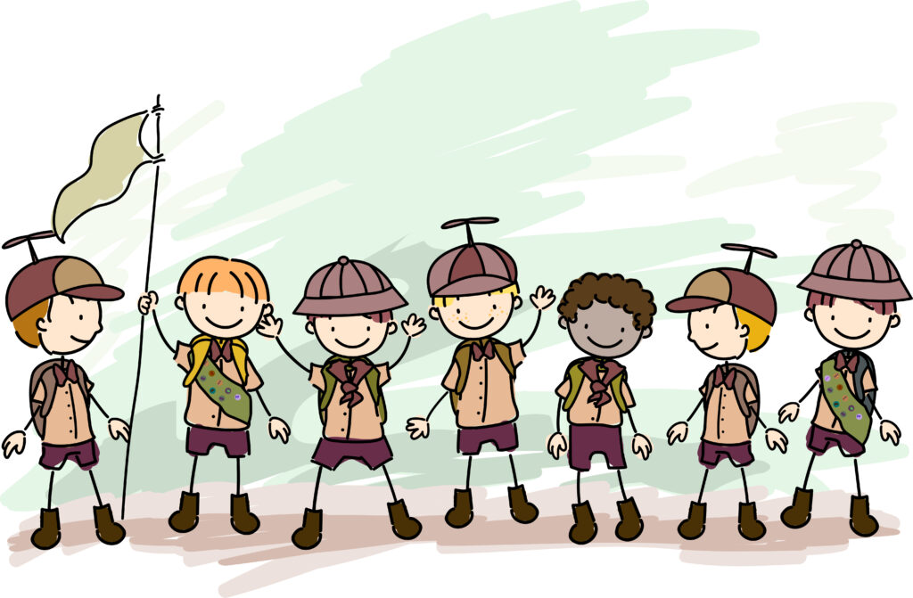 scout camp illustration